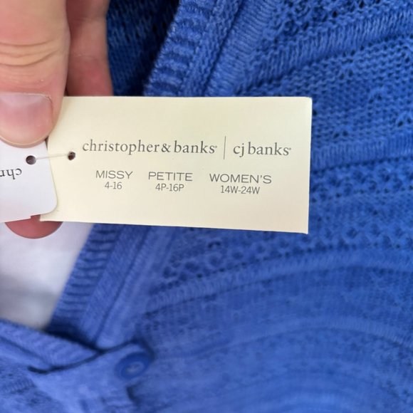 Christopher and Banks Blue Sweater NWT‎ with Fake Camisole - Picture 6 of 14